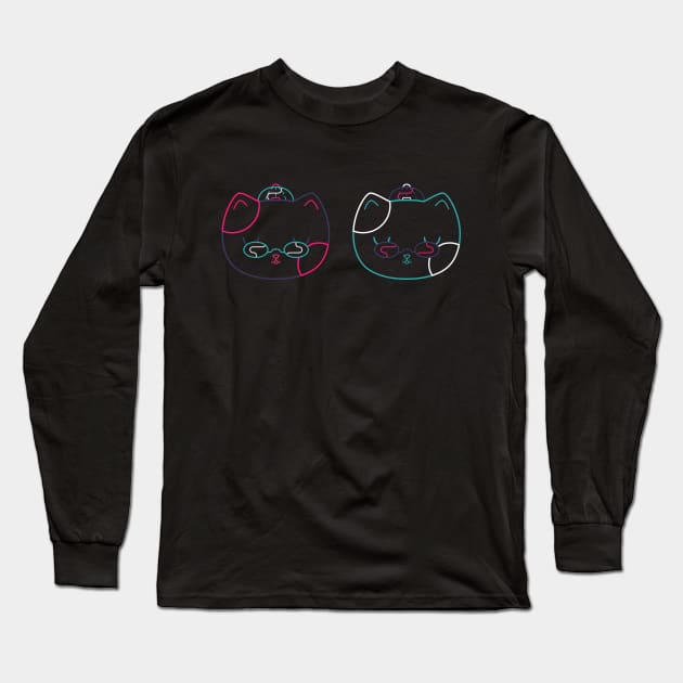 Radical Neon Cat Long Sleeve T-Shirt by BadOdds